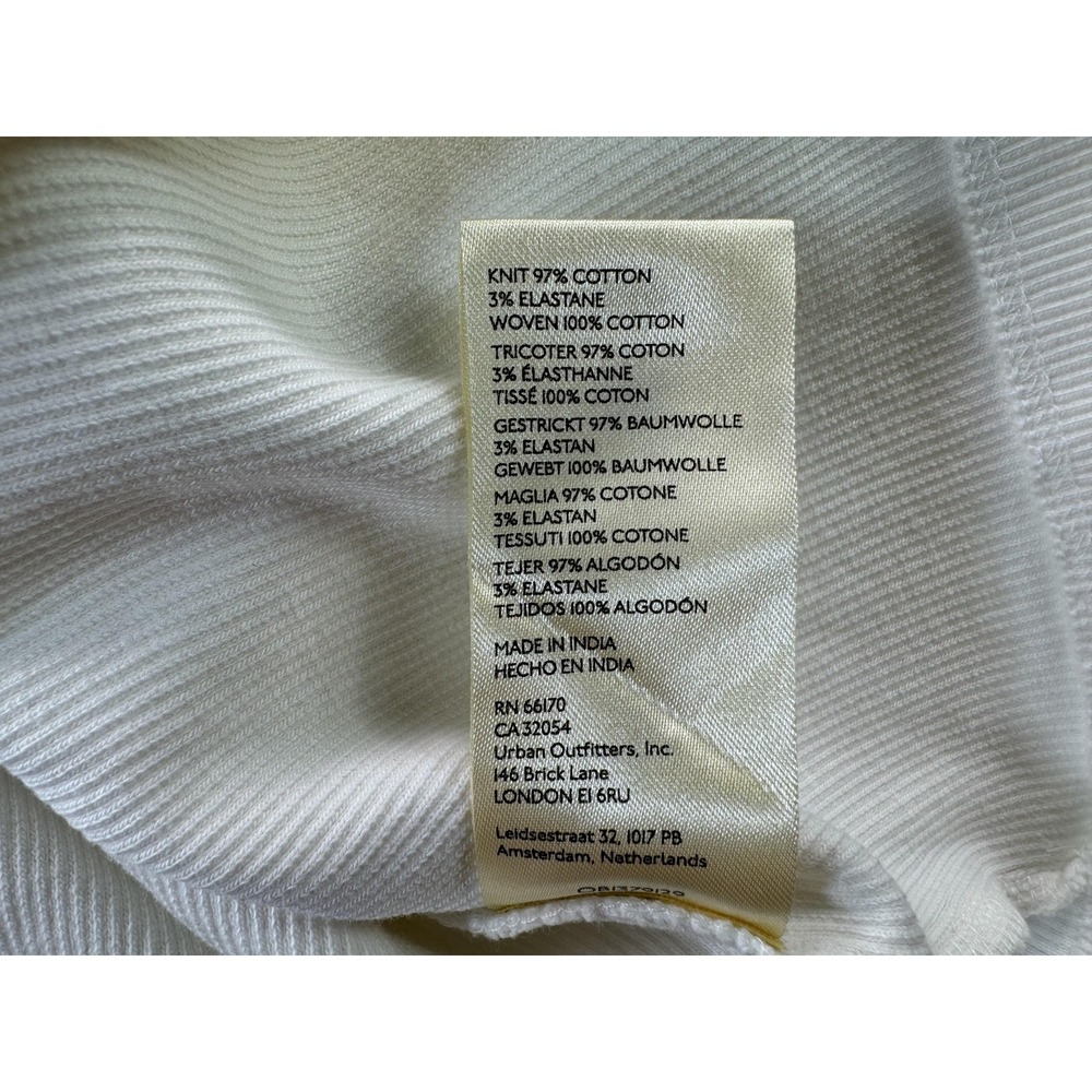 Maeve Anthropologie Shirt Womens Large White Puff Sleeve Tie Cuff V Neck Top - Picture 8 of 11